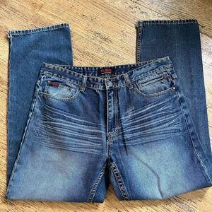 Vintage FUBU Jeans Mens 36x32 Black Baggy Carpenter Fat Albert Platinum 36 Y2K